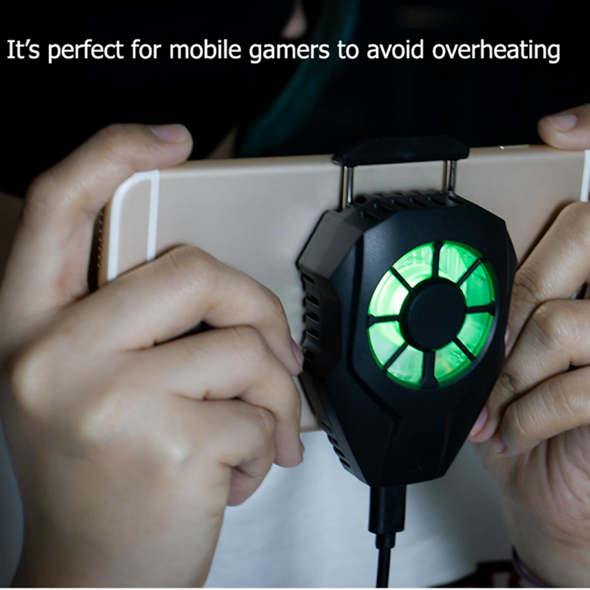 L01 Mobile Cooling Fan Game Phone Cooler System Plugin Silent Radiator RGB Lights | Adjustable Portable Heat Sink Semiconductor USB Phone Radiator Stand | Gamepad Trigger Controller Holder | Cooling Fan For PUBG FREEFIRE