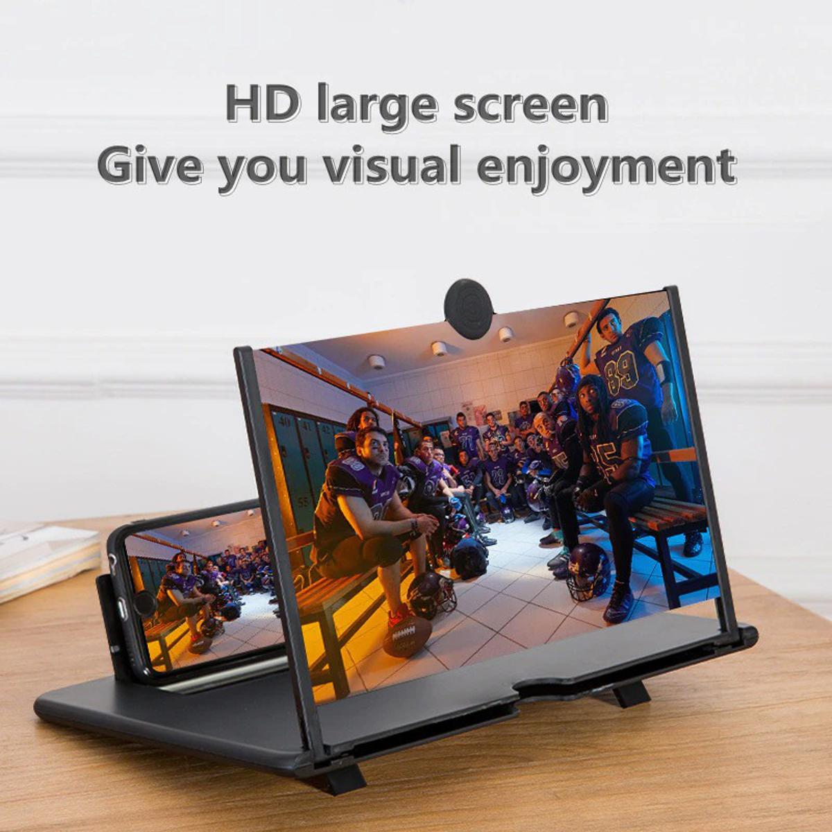 L6 12 Inch Mobile Phone Screen Magnifier with Audio Amplifier, HD Enlarge, Anti-Blue Light, Rechargeable Battery