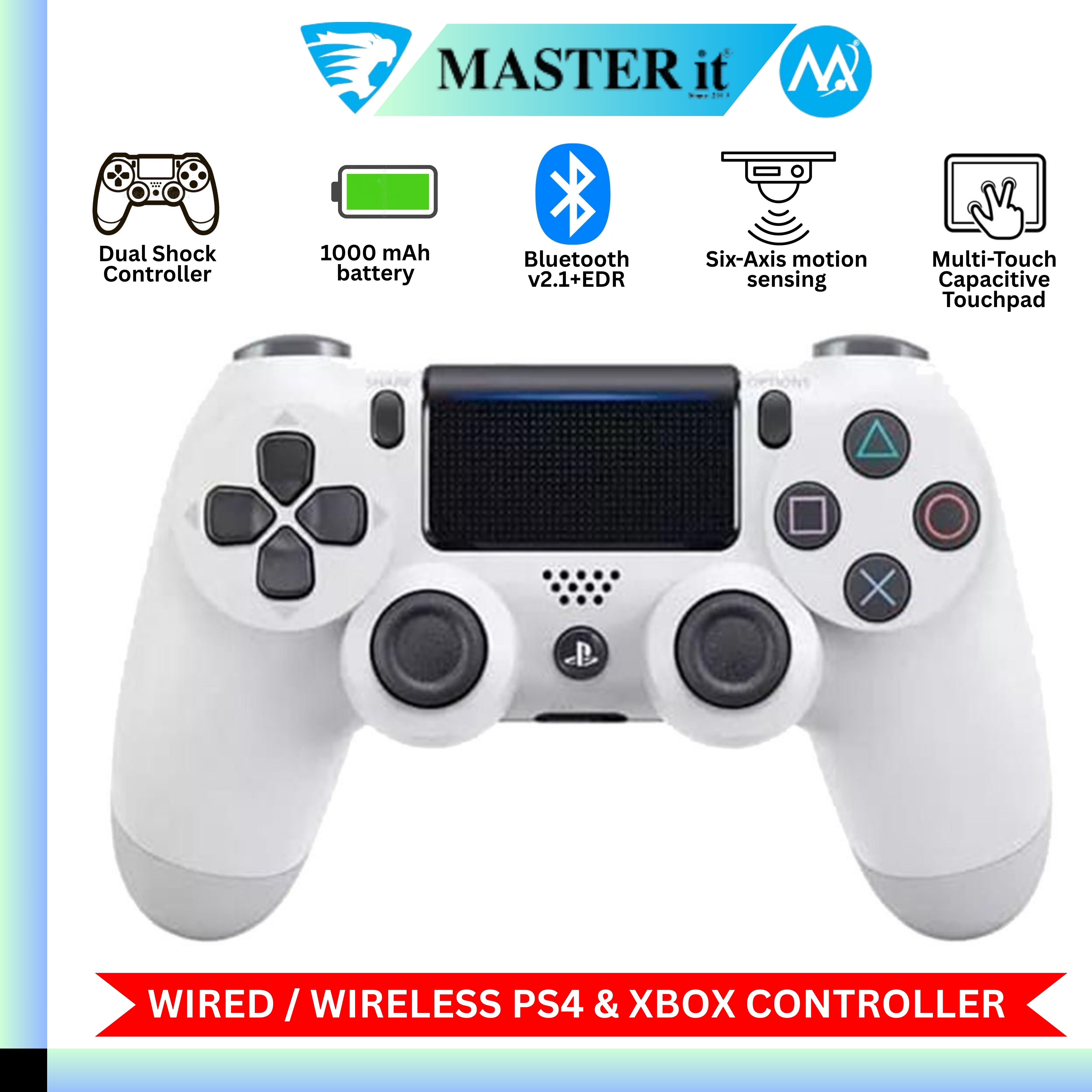 Wired & Wireless Xbox Controller - PC / PS4 / Xbox 360 Controller Wireless Joystick - Microsoft Joystick Xbox 360 With Vibration - Controller , Android, Laptop, PC & Xbox - Black & White