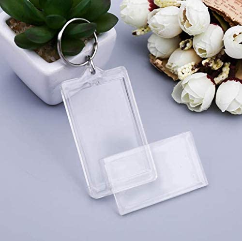Frame For Key Rings Clear Acrylic Plastic keychain Rectangle Blank Photo Image Picture ...