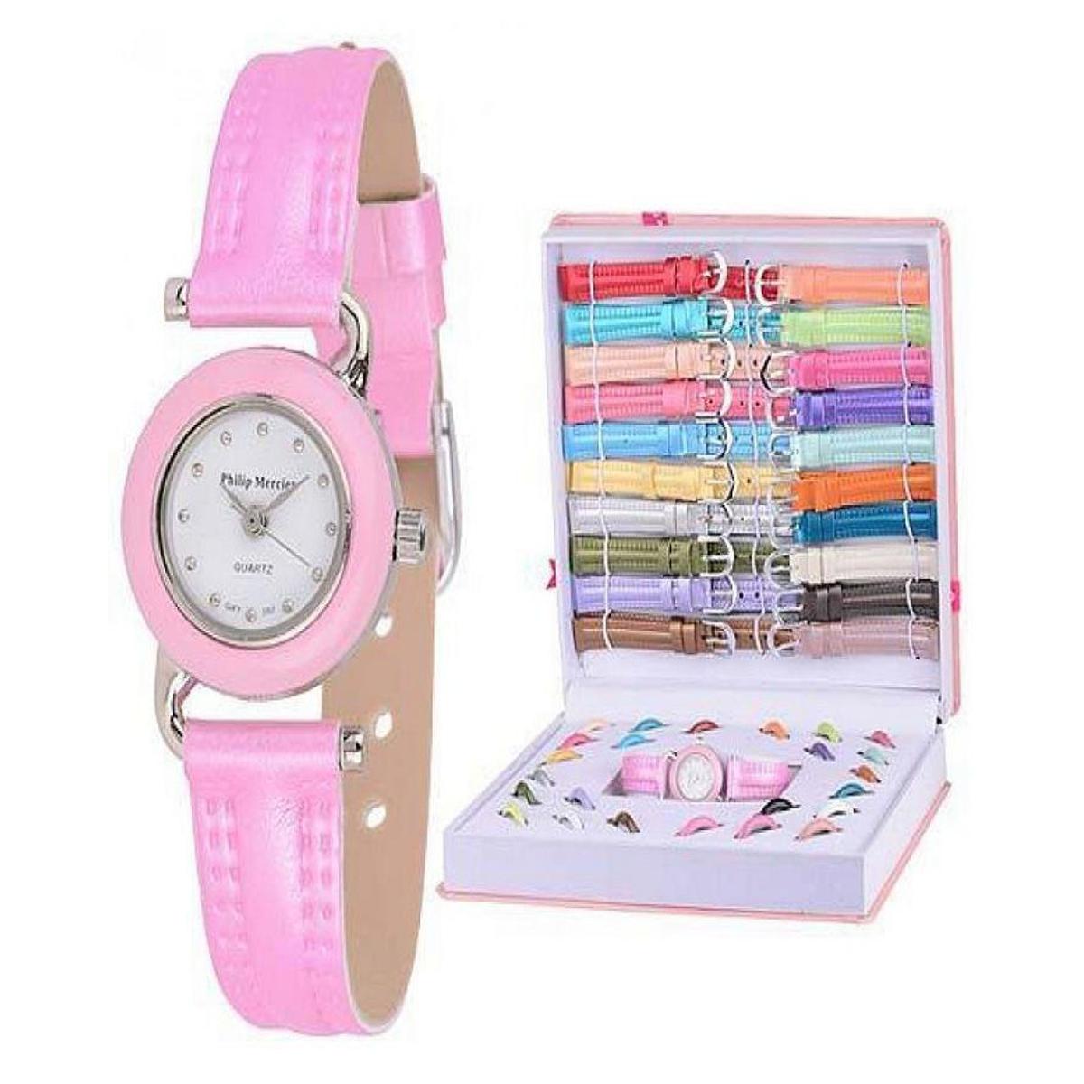 Interchangeable Watch Gift Set In Box For Girls - 6 Dial & Strap