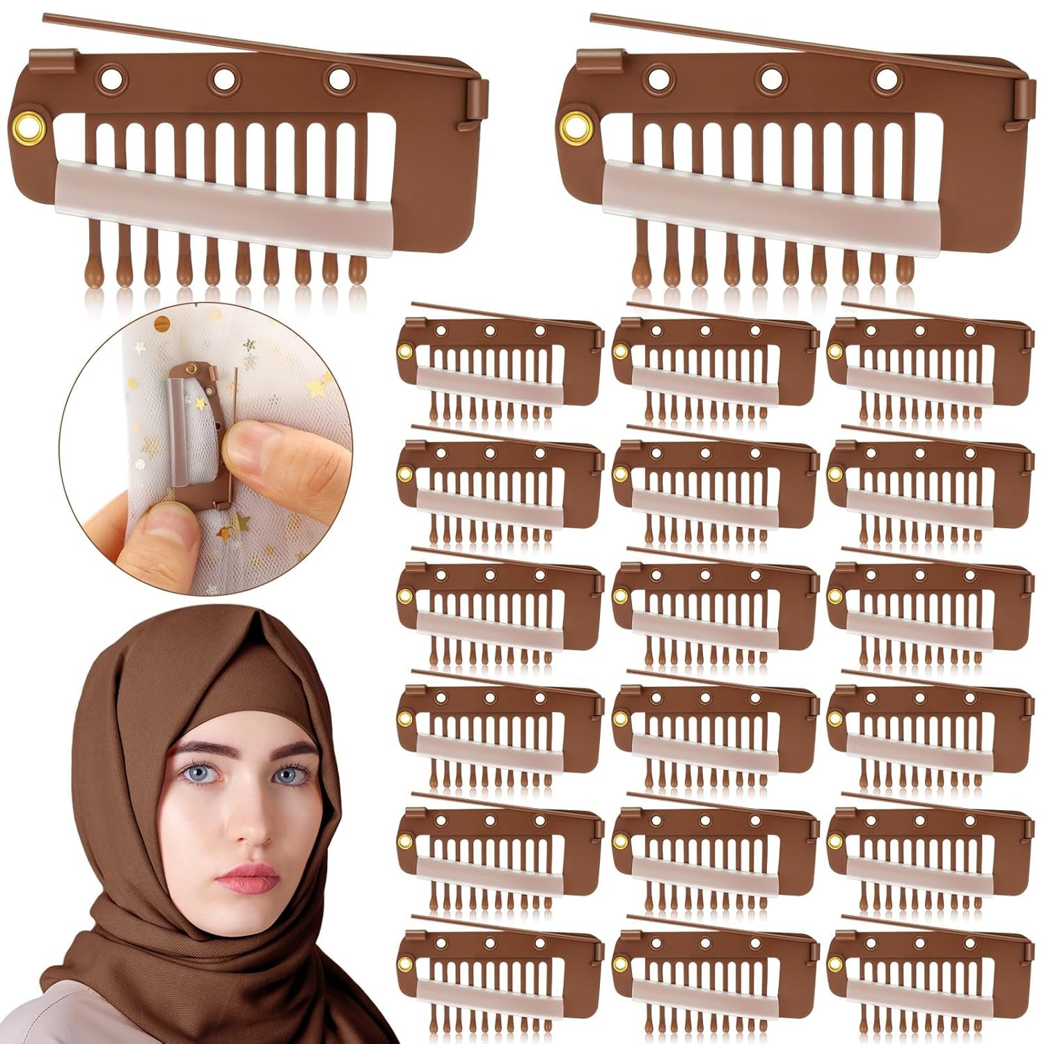 Dupatta Clips - Strong Dupatta Grip Clips for Women's Hijab, Veil, Hair Extensions & Hairpieces