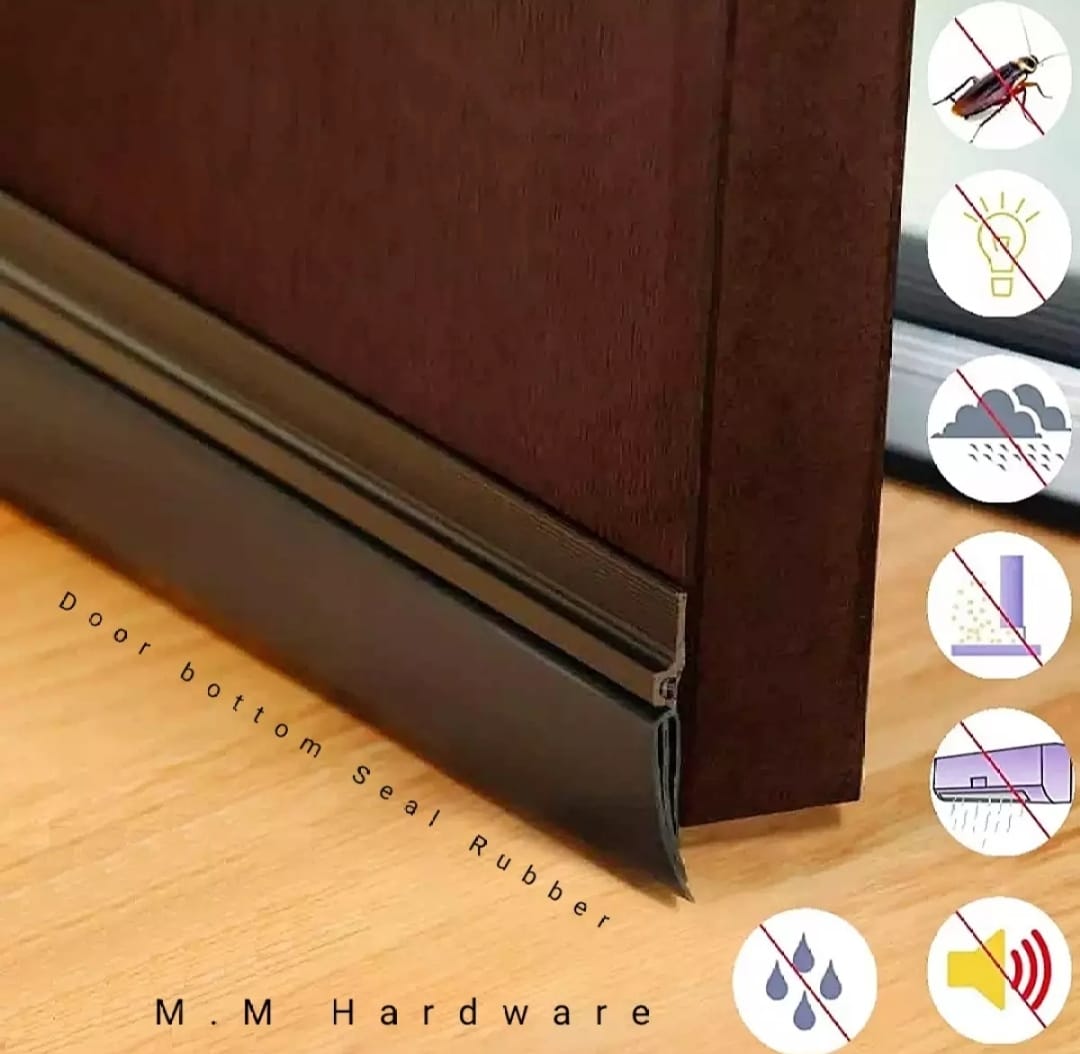 MM Hardware Door Dust Stopper Door Bottom Seal rubber With PVC Frame