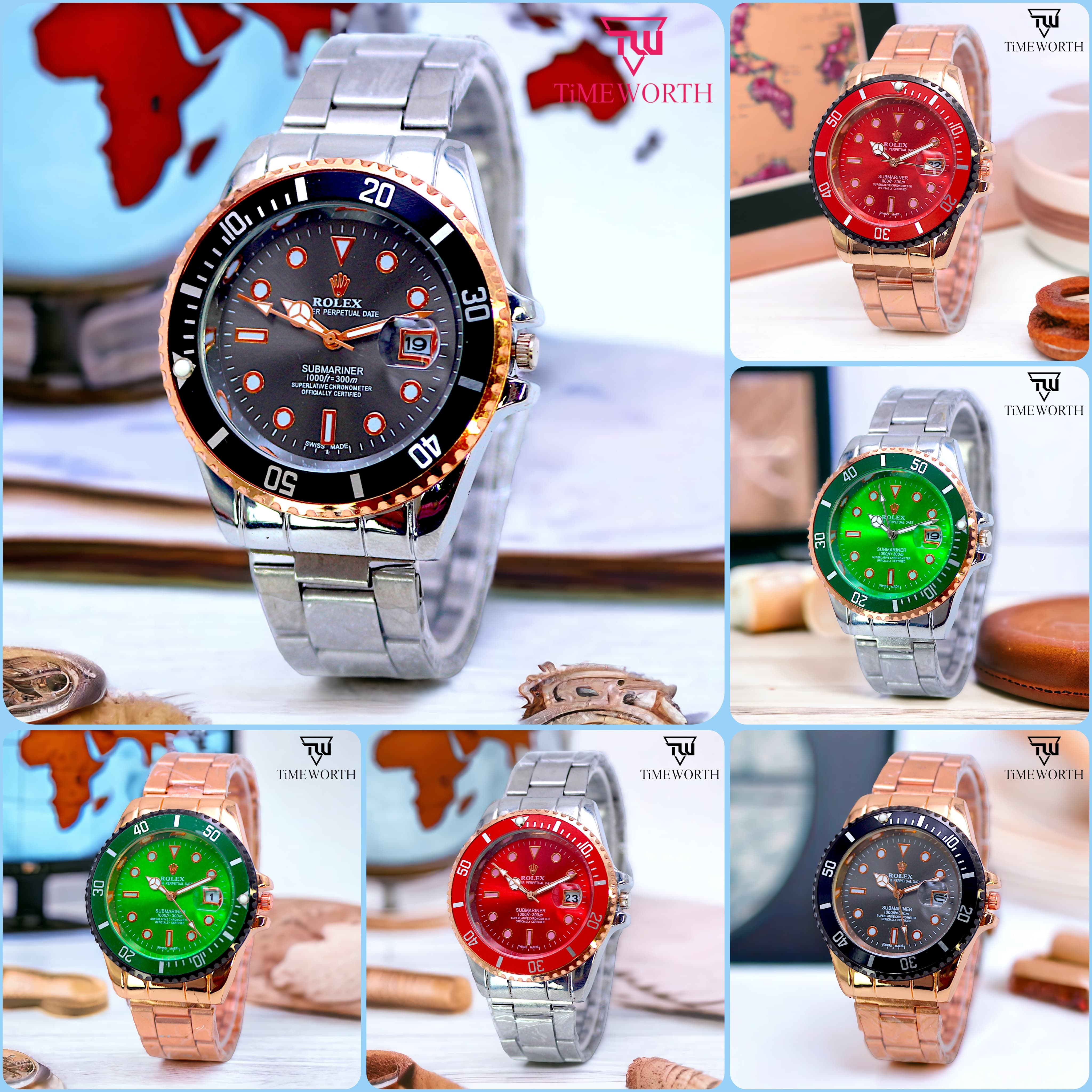 Classic Luxury Watch for Men / Boys - Stylish Stainless Steel Analog Quartz Mens Watch - Multicolor - Art# M247 -Rox-ChW90500Dt-Sport-00104a