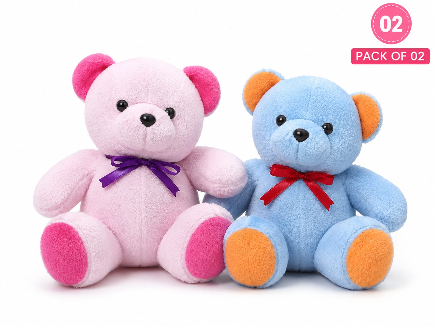 (PK OF 01 & 02) 10 Inch Teddy Bear, Panda Bear and Doll  Pink,Red, Blue and Yellow colour available Plush Stuffed Animal: Adorable Small Baby Bear Plush Toy - Perfect Gift for Kids, Boys, and Girls Discount only for limited time
