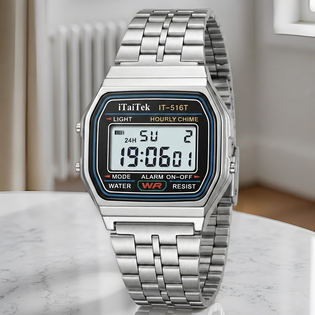 Classic Luxury Digital Watch for Men / Boys Stylish Pure Stainless Steel Watch | 100% Waterproof with LED Back light Digital Watch for Boys
