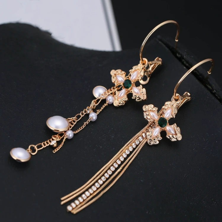 New Fashion Popular Earrings Simple Circle Tassel Multi-layer Asymmetric Long Earrings