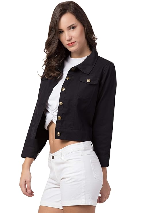 Dark Blue Light Blue black Winter Stylish denim Jeans jacket For women