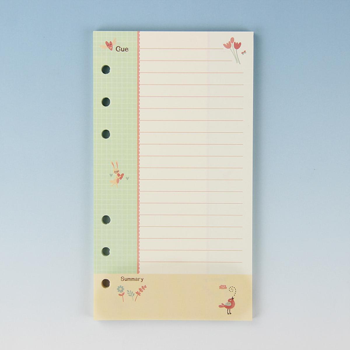 40 Sheets/set A5/a6 Filler Papers Loose-leaf Notebook 6 Holes