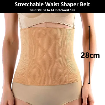 Waist Shaping Belly Belt for Women 360 Tummy Control Body Shaper Supporting Belts  for Maternity Slimming Shapewear Women Slimming Belly Control Wraps in Skin  and Black Colors Free Size Fits 32 to 38 Waist
