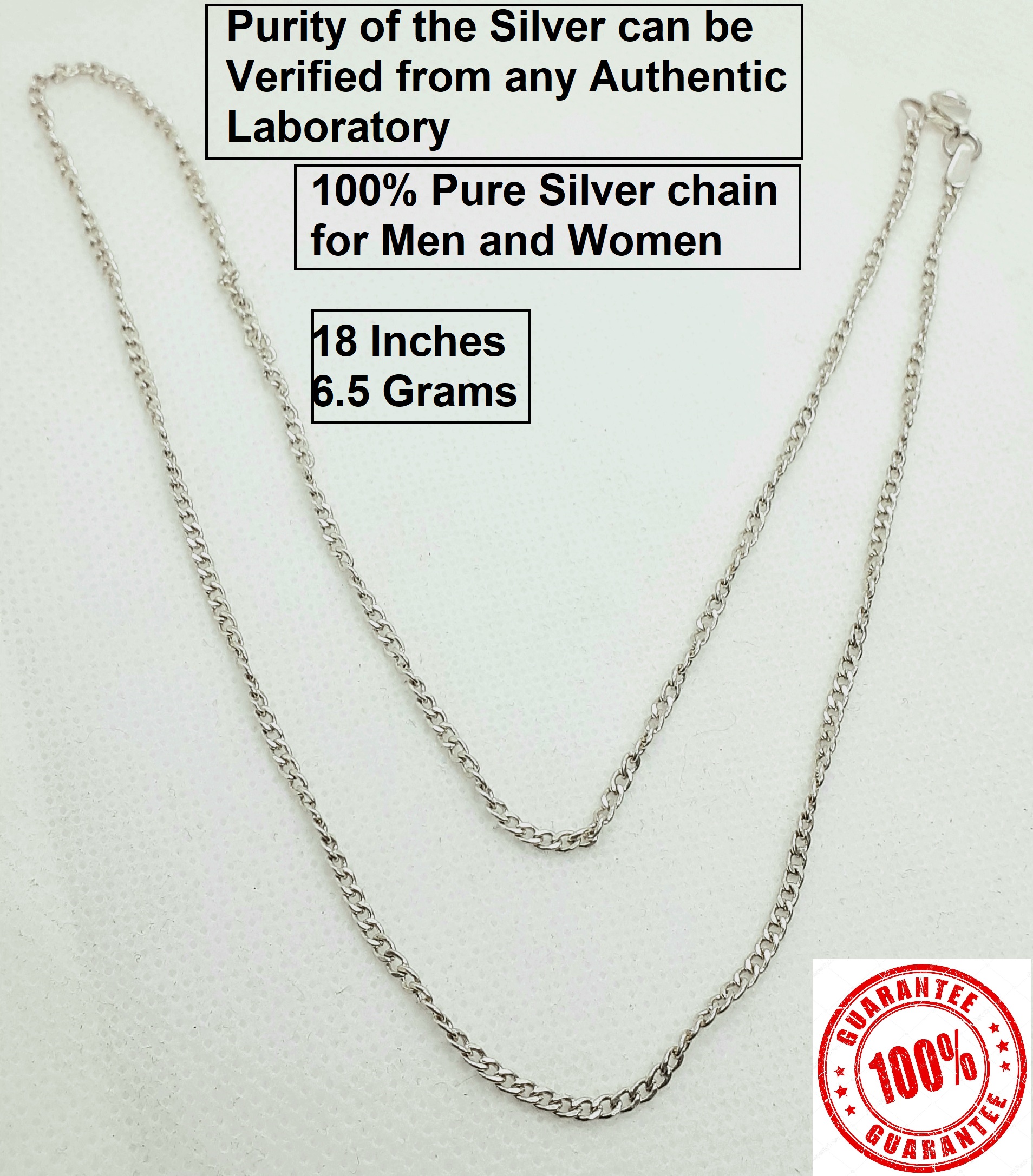 Pure Sterling Silver Chain for Girls 6 
