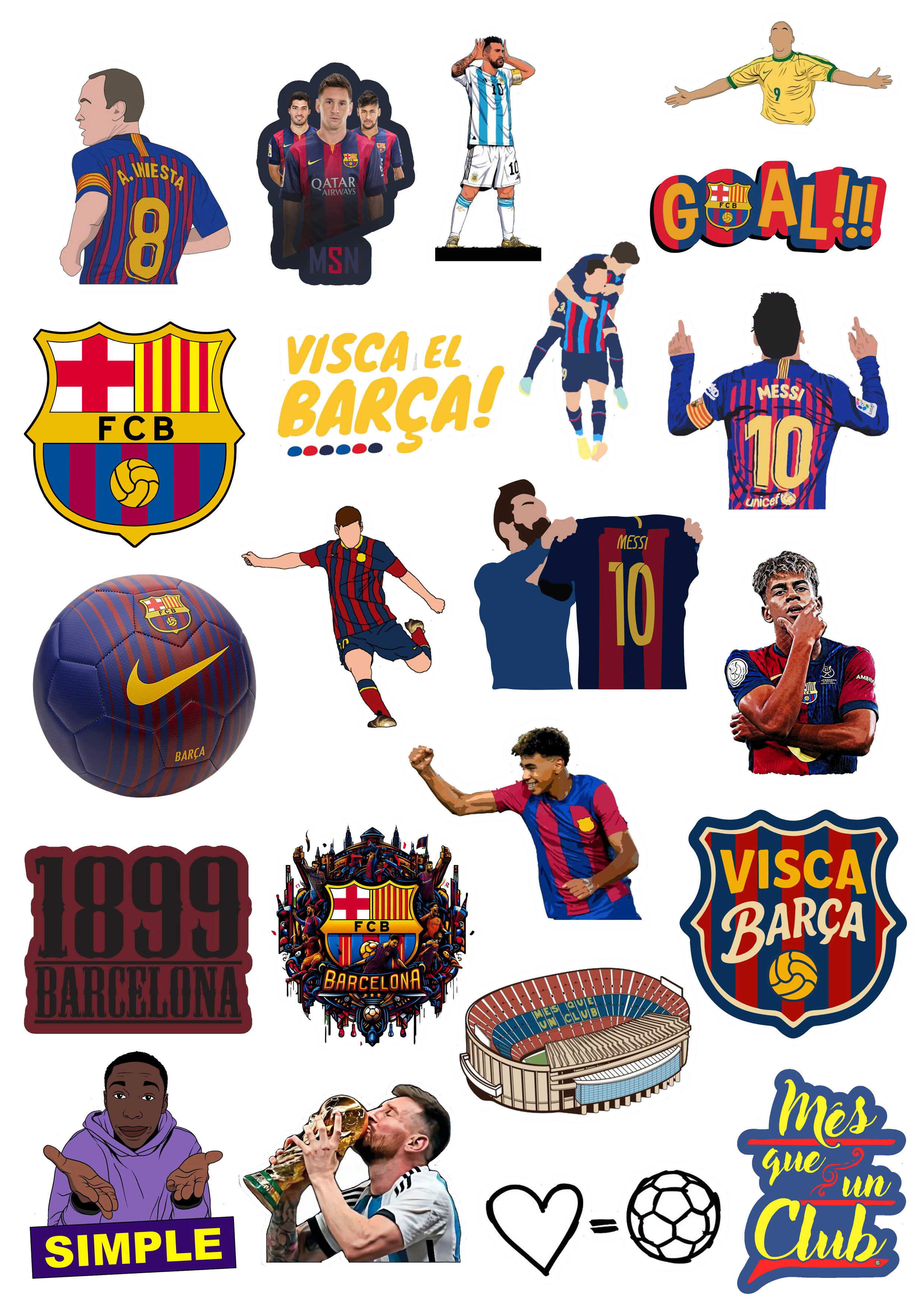 FC Barcelona Stickers Messi Stickers Visca Barca Stickers 22 Pieces of Football Stickers For Decoration Laptops Mobile and Journal Best Quality 2 Inch Adhesives Girls And Boys Vibes price in Pakistan