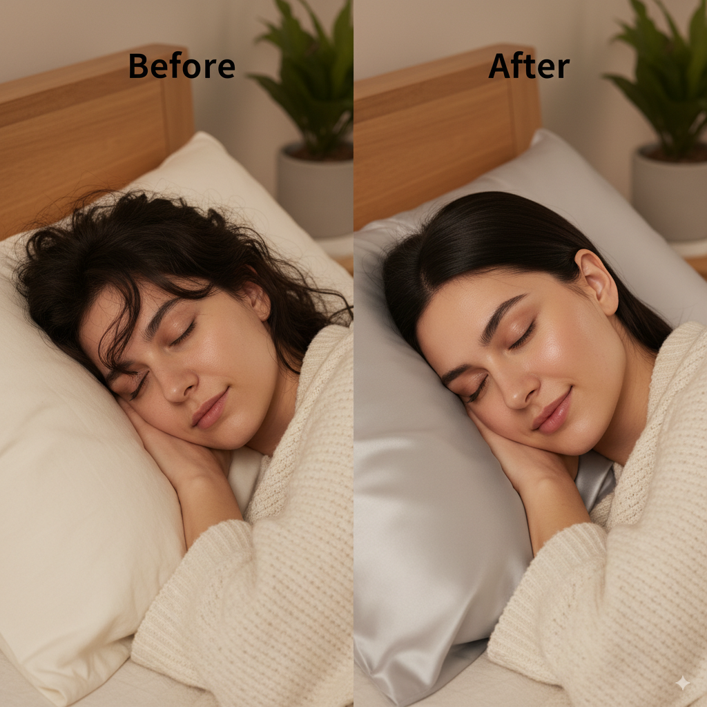 Pack of 2 Premium Satin Silk Pillowcase Set - Soft & Smooth Pillow Cover, Envelope Closure, 28x18 Inches