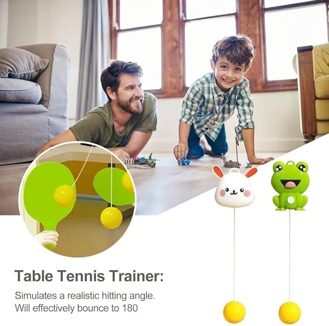 Hanging Ping Pong Trainer | Table Tennis Practice Set | Adjustable Reflex Training Toy for Kids & Adults | Indoor Sports Game