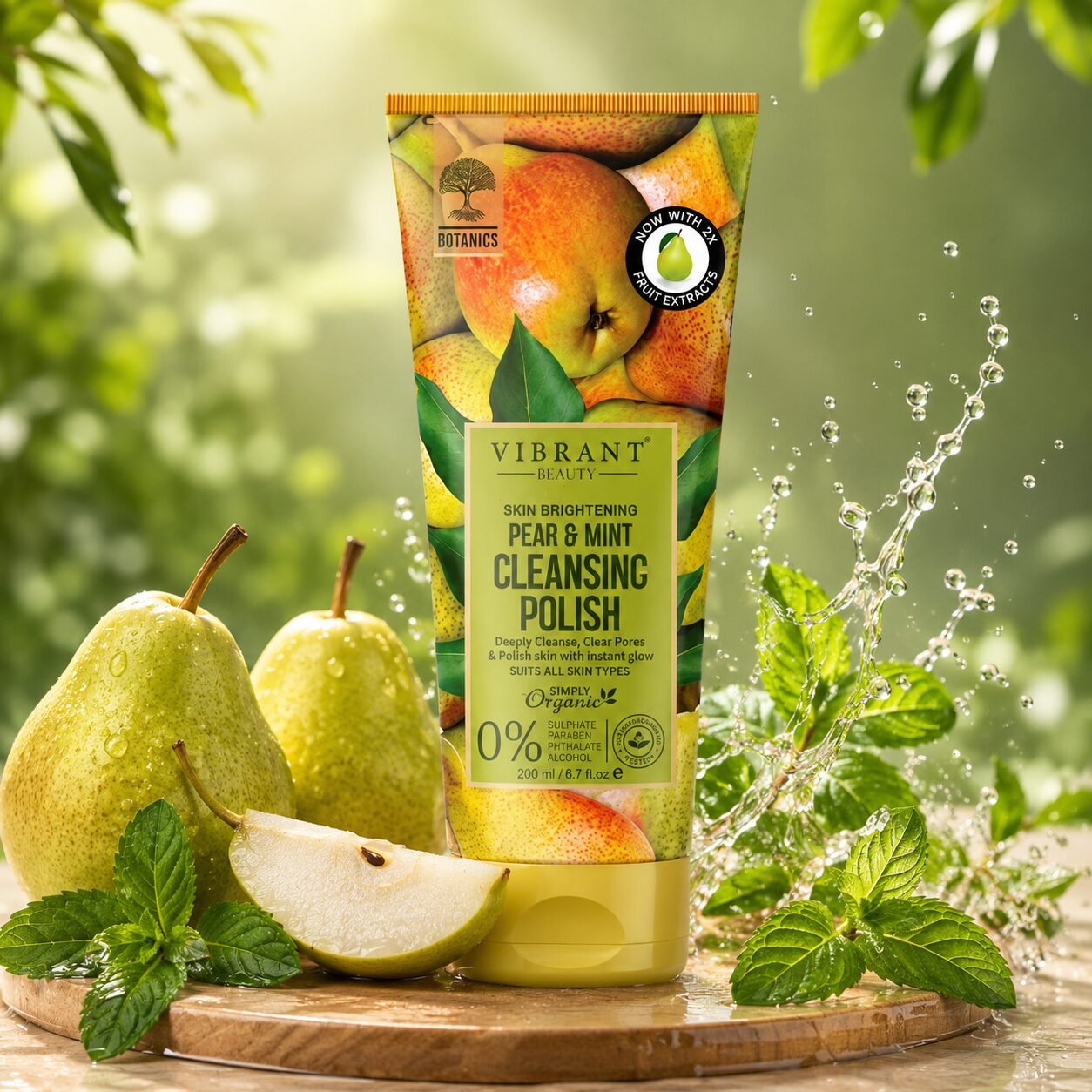 Vibrant Beauty Pear & Mint Cleansing Polish | Facial Exfoliating Care | 200ml
