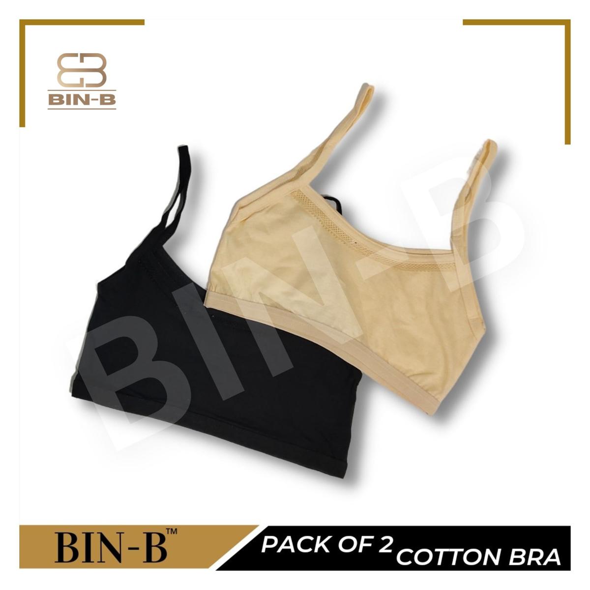 BIN-B Pack of 2 Cotton Bra Vest for Girls