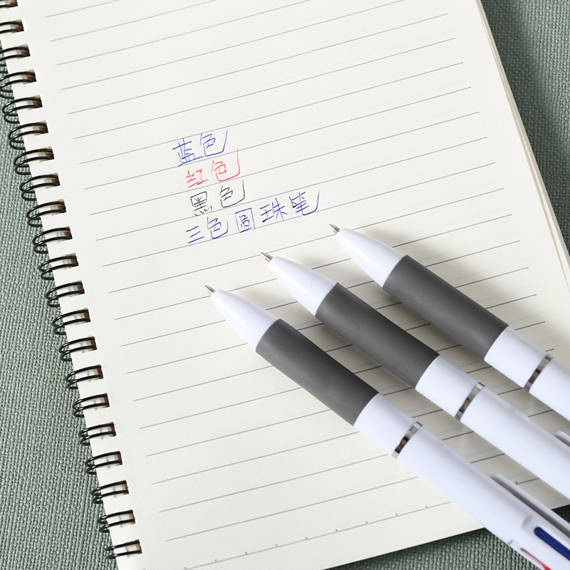 3 Colors In 1 Press Ballpoint Pen Classic Ballpoint Pen Writing Pen ...