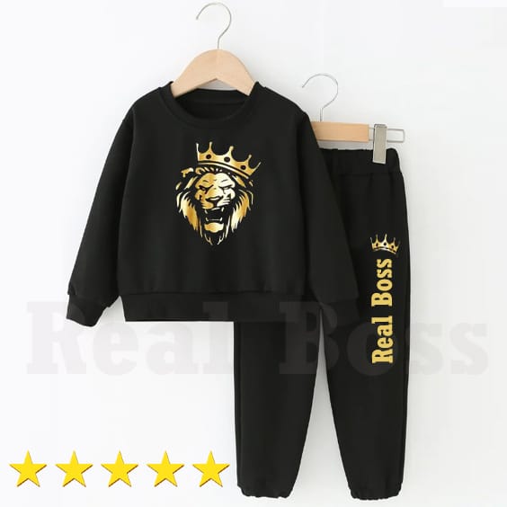 Real Boss By Rich Man Kids 2 Piece Tracksuit Sweatshirt & Sweatpants Set