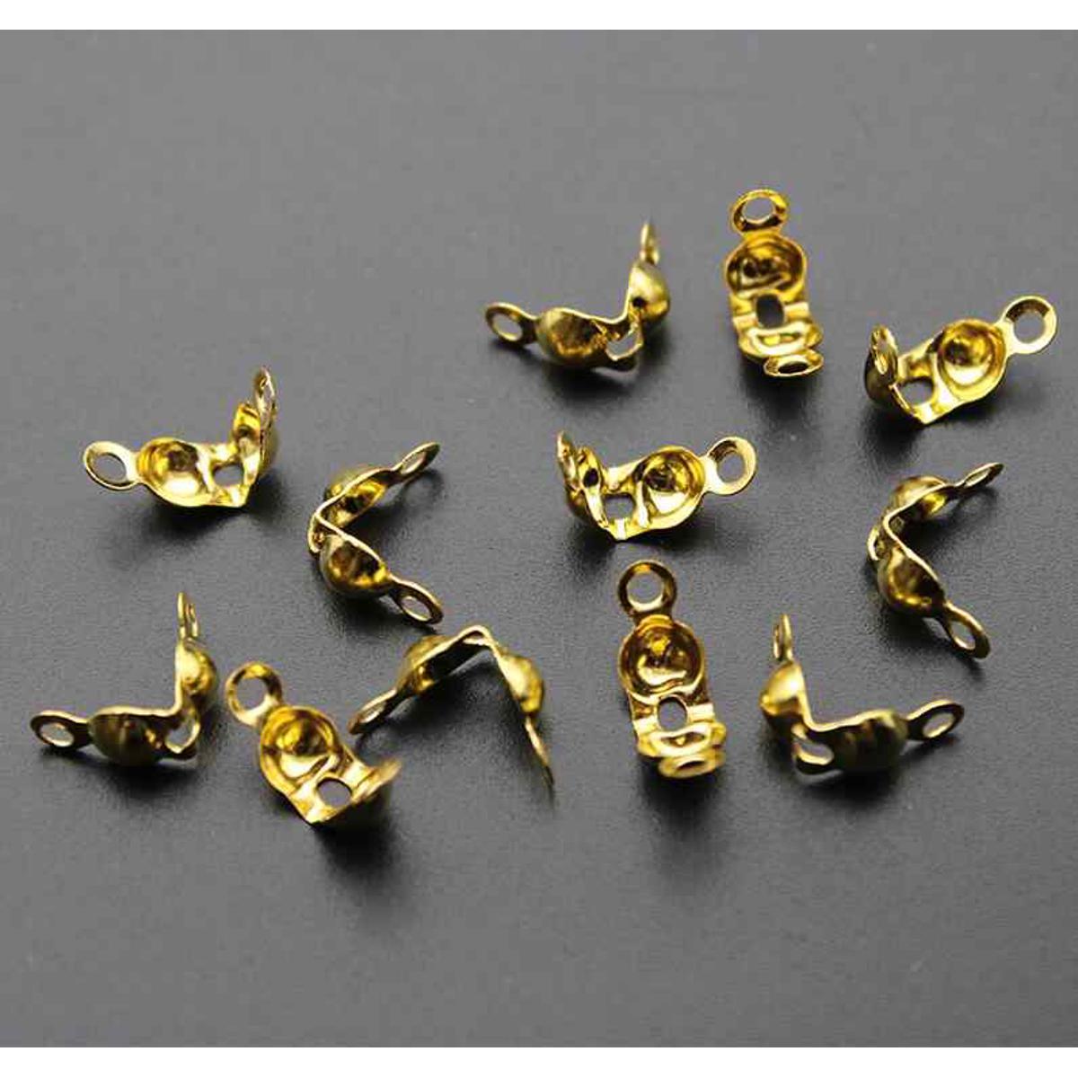 100-110Pcs\Lot Gold Silver Connector Claps Clasps Fitting Dori Lock, Chain Lock Connector Clasp Fitting 4*7mm Ball Chain Calotte End Crimps Beads Connector Components For DIY Findings Making Supplies