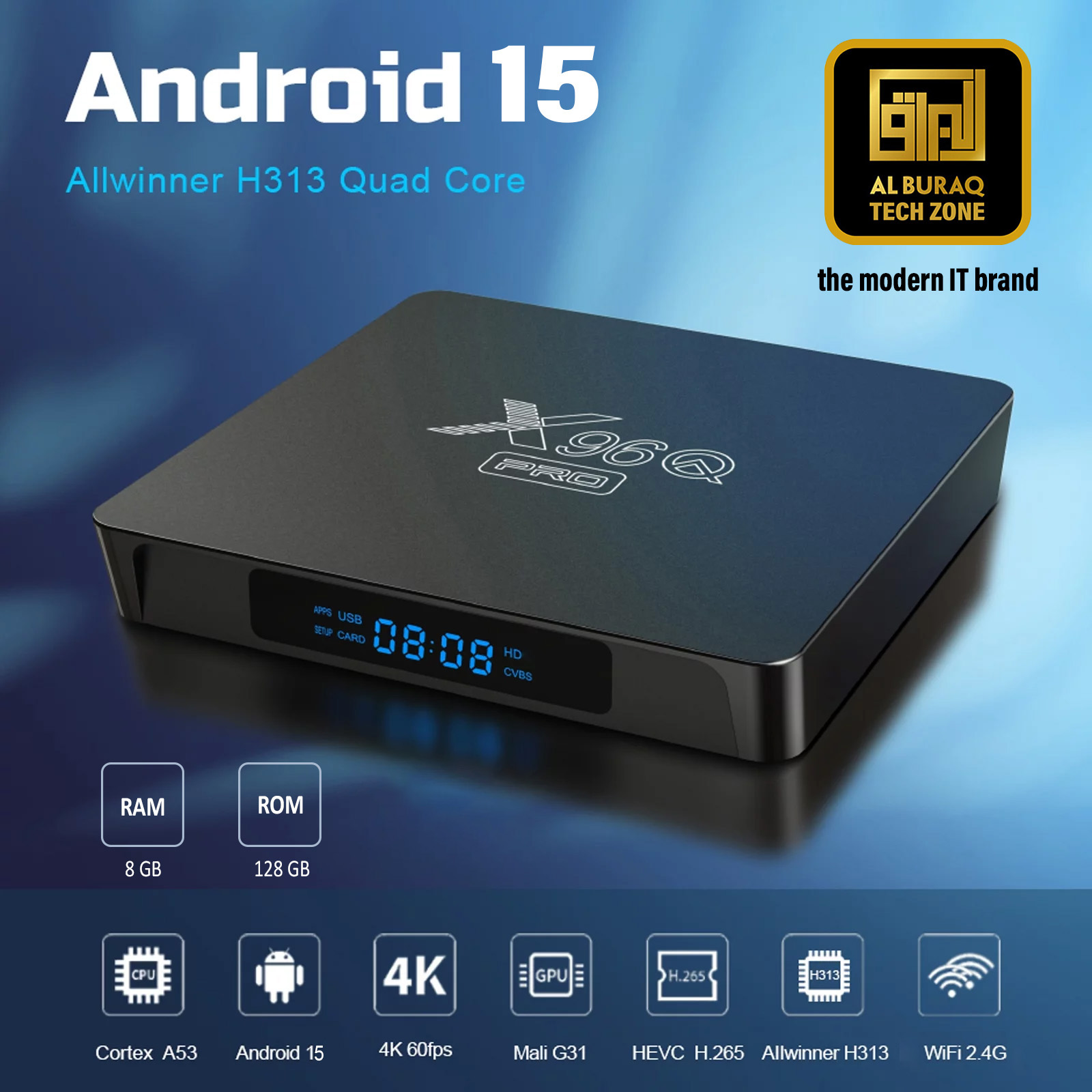 X96Q Pro - 8GB 128GB - Smart Android Tv Box with Simple Remote and TX20 PRO with Voice Remote,  Including Free Movies, Web-series Apps Installed  - Android TV Box By Al-Buraq Tech Zone