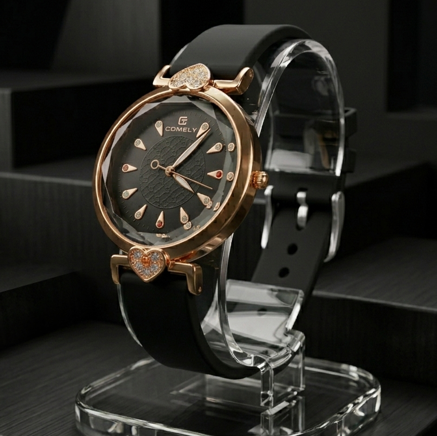 Modern Elegant Korean Style Watches for Girls Gifts | Silicon strap with metal pin-clasp