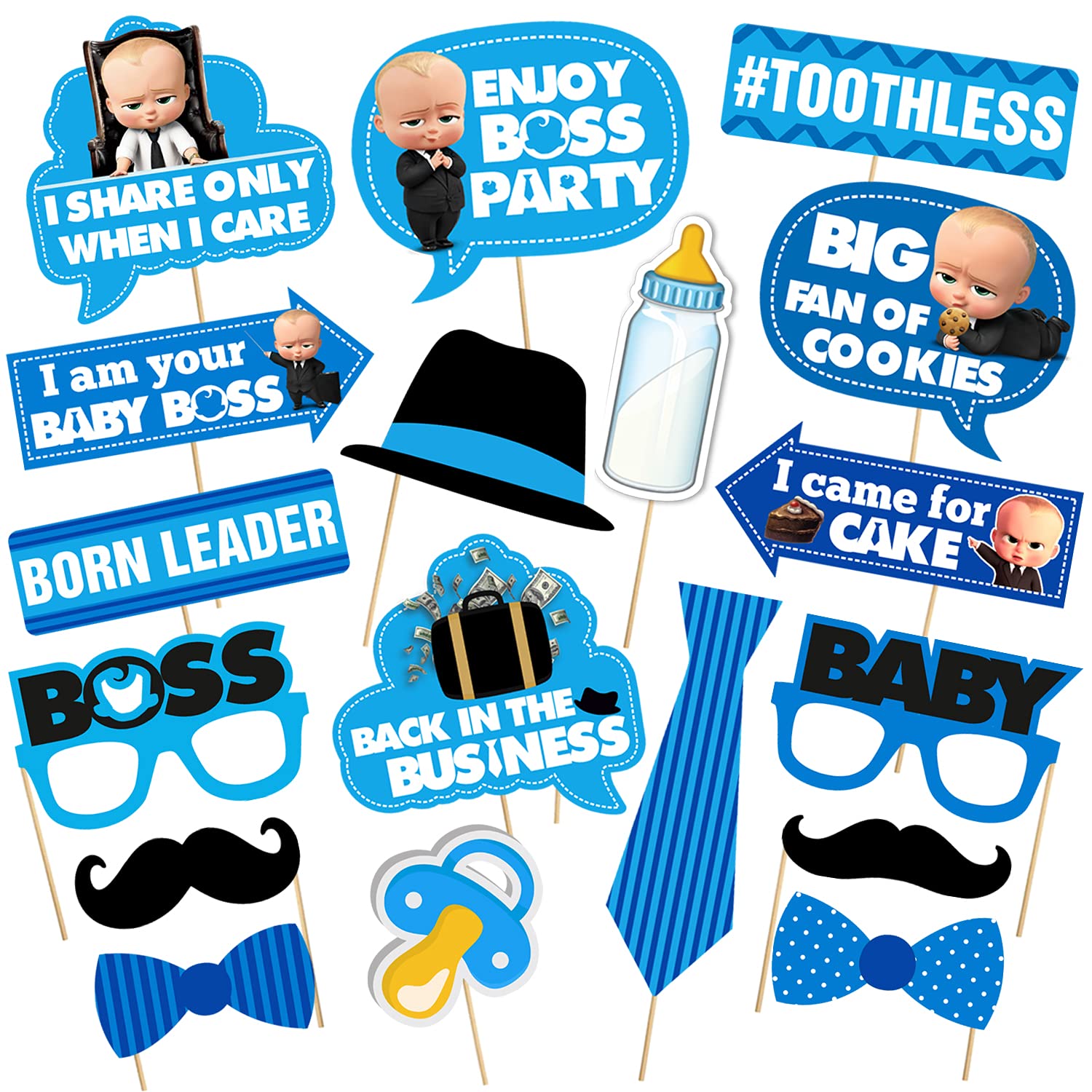 Boss Baby Theme Birthday Props 10Pcs Boss Baby Birthday Decoration