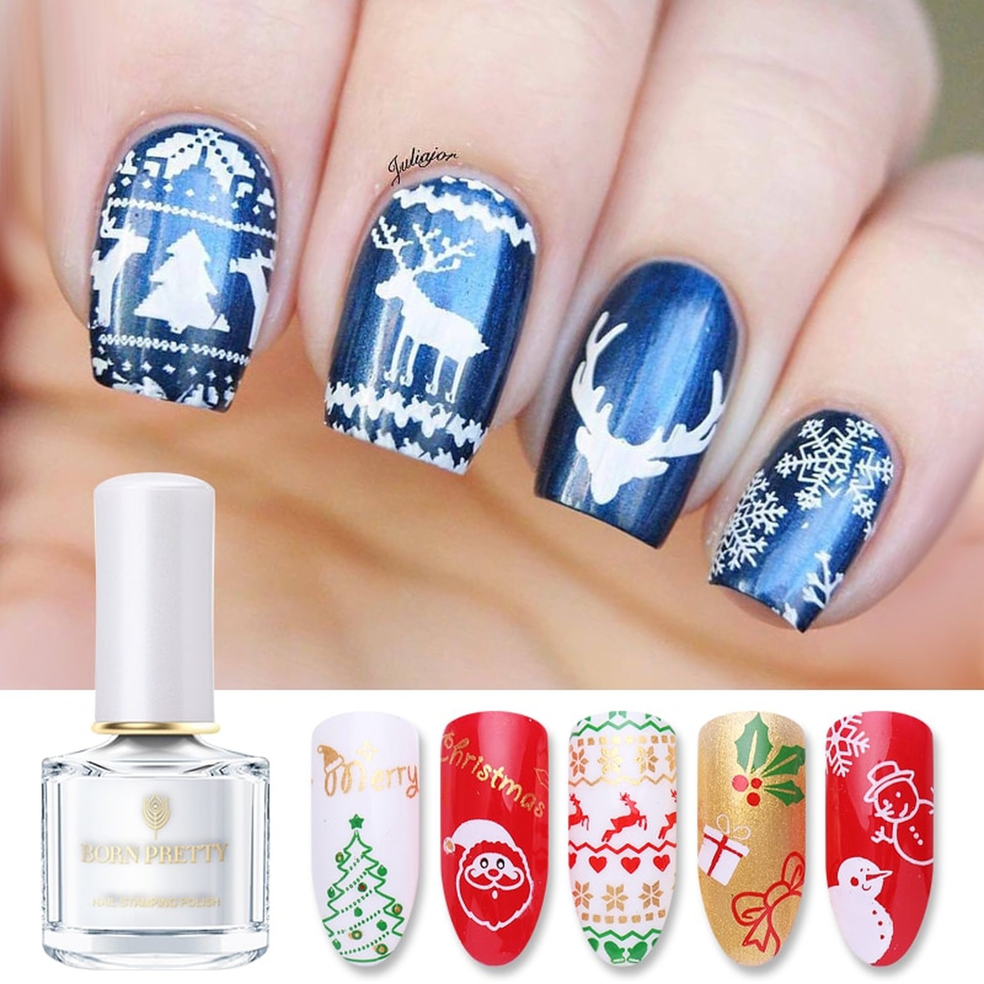 BORN PRETTY 7ml Nail Stamping Polish White Color Nail Art Varnish for  Manicure Design Printing Painting Nails Tools: Buy Online at Best Prices in  Pakistan | Daraz.pk