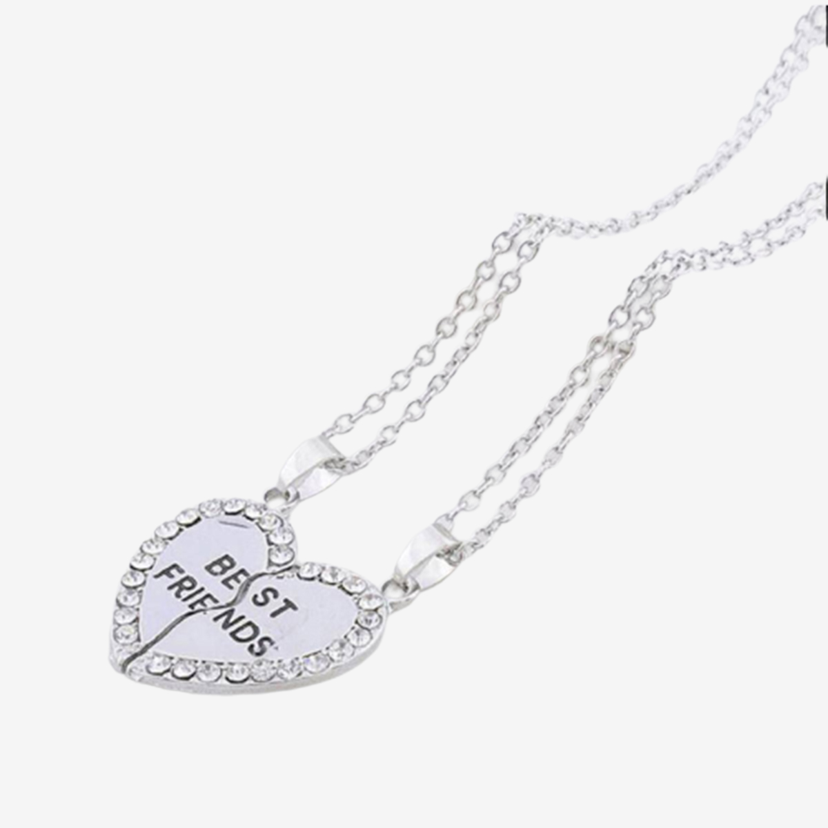 Best Friend Necklace 2 Pieces Stitching Charming Broken Heart-shaped Women's Wholesale Forever Gold Silver Jewelry - PS