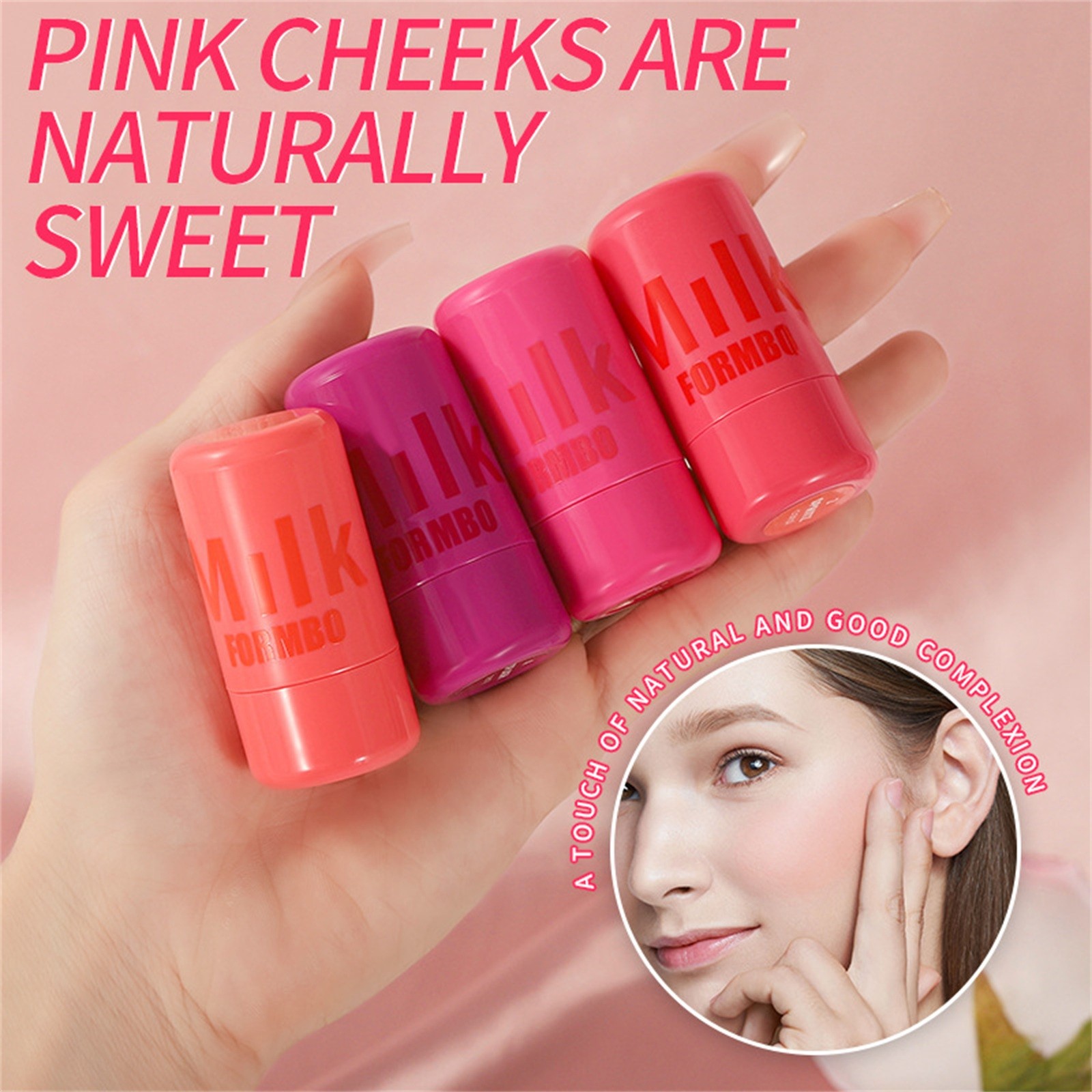 Blush - Facial Cheek Jelly Blush Stick - Cheek Lip Tinted - Lip Brighten Cream Water Jelly Tint Stick for Girls