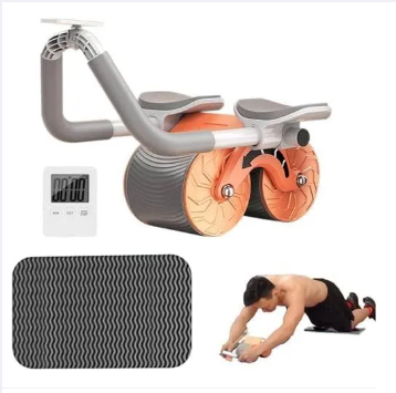 Abs Roller Fitness Wheel Training Abdominal Roller Wheel Push-up Tools with Digital Timer