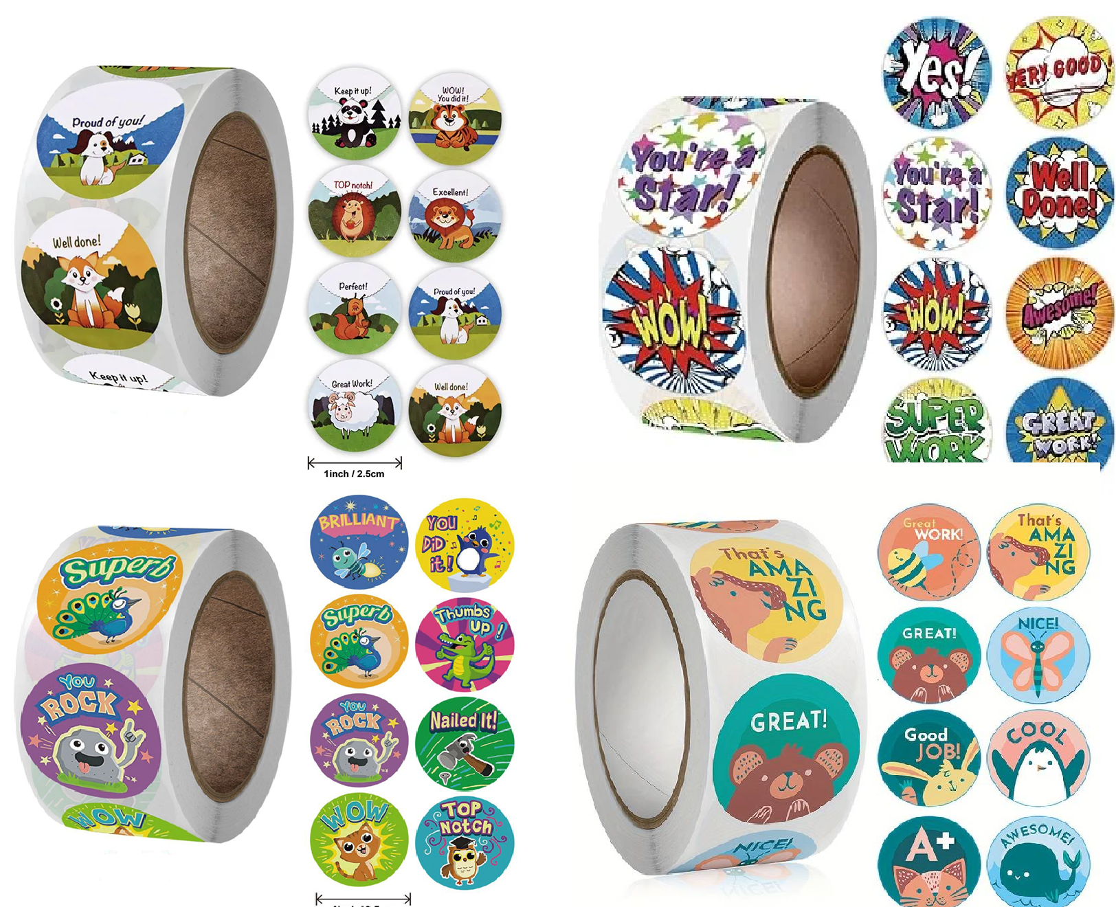 100 Pieces 25mm KIDS REWARD STICKERS Word Motivational Stickers For School Teacher Kids Student Stationery Stickers Kids