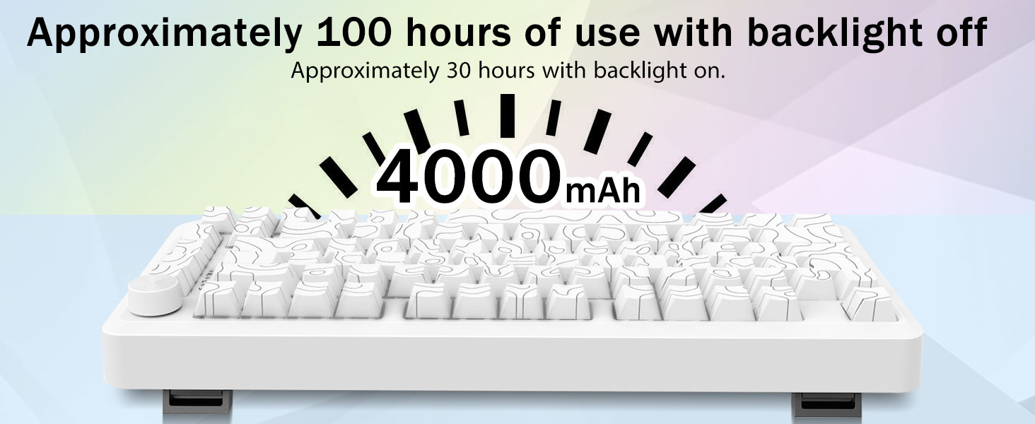 E-YOOSO Z-82 Tri-Mode Wireless 75% Gaming RGB Mechanical Keyboard Hot Swappable with Five-Layer Padding & Knob, Bluetooth/2.4GHz/USB-C, White 22 2f2a1008b9f67a060db006ff122e6847