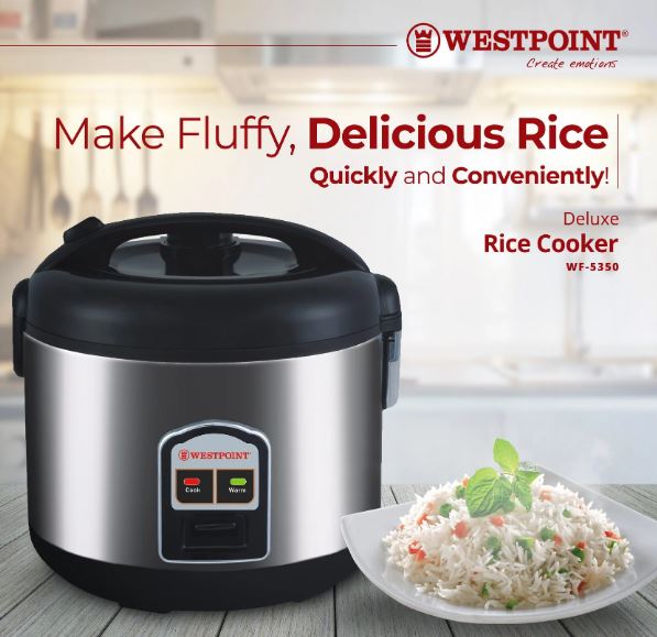 Westpoint Deluxe Rice Cooker WF-5350 900 Watts Silver Black