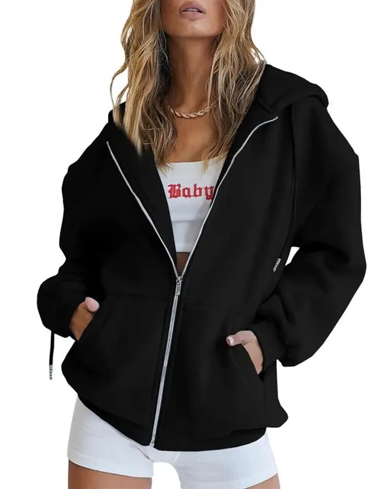 Women's Winter Zipper Hoodie Jacket - Fleece Insulated, Bomber Jacket for Snowboarding/Skiing - Warm and Breathable, Fleece Lined Bomber Jacket for Extreme Cold Weather, Lightweight Bomber Jacket for Hiking/Travel, Full-Zip Bomber Jacket