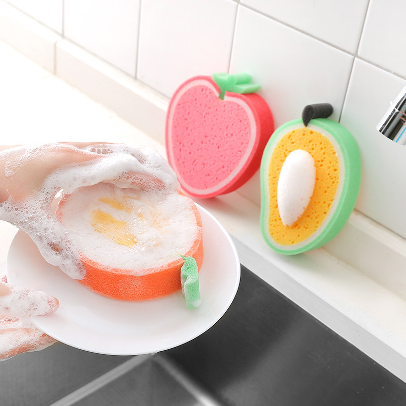 Creative Sponge Kitchen Accessories Fruit Shape Washing Dishes Sponge Cleaning Dish Remove Stains