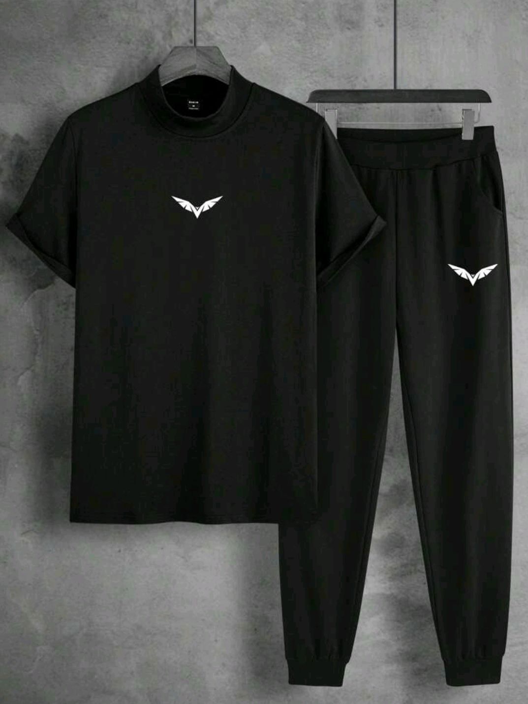 Black Summer Printed Tracksuit For Men & Boys | Soft & Comfortable Fabric Tshirts for men & Trouser Printed Tracksuit