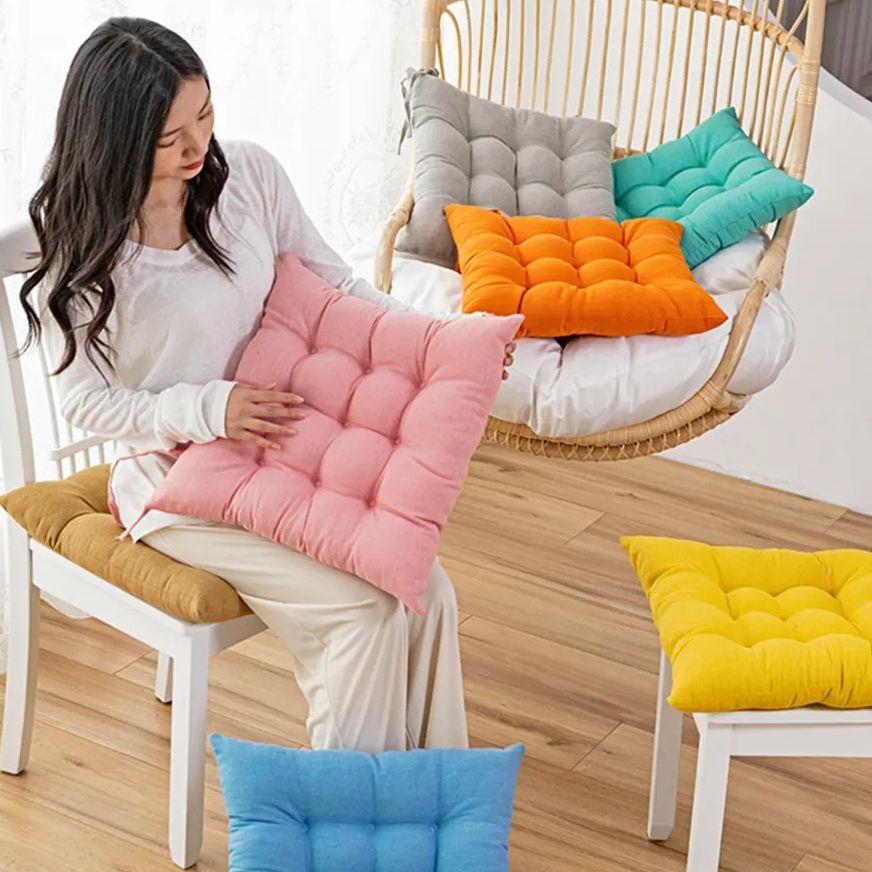 Chair Sitting cushion_Floor Sitting Cushion Chair cushion_ 100% Cotton Outer Cover, Non-Woven Inner Cover, High Resilience Bal Fiber Filling _ Size 16x16 inches