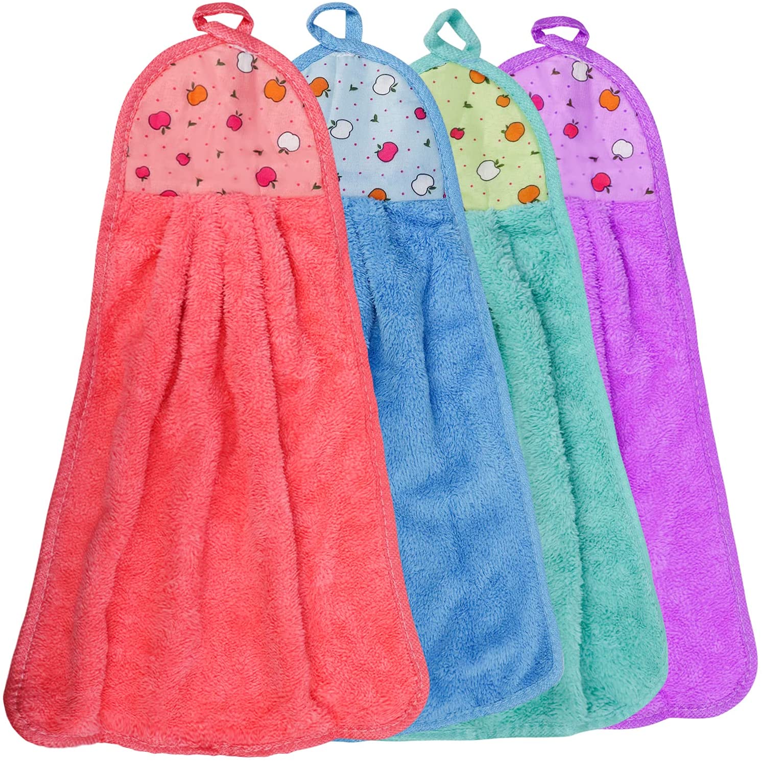 Pack of 4 Pcs - kitchen hand towel quality cotton wash decorative holder  bamboo soft embroidery bedding set decorated towels babies bathroom of