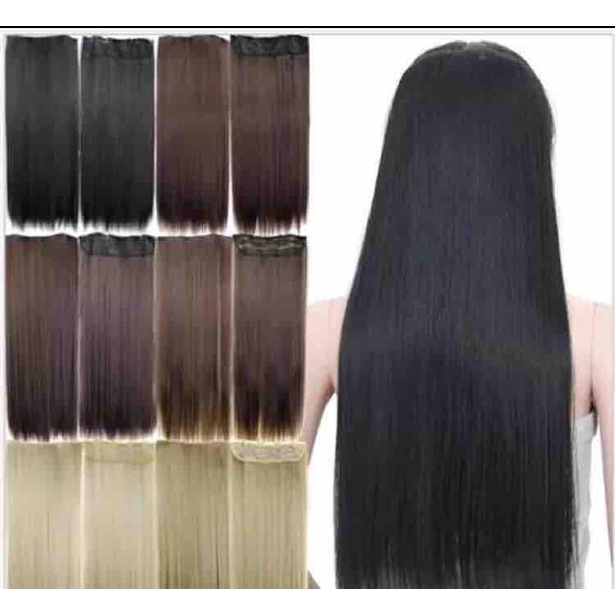30Inch Long 5 clips Natural black color hair extension- new straight wig