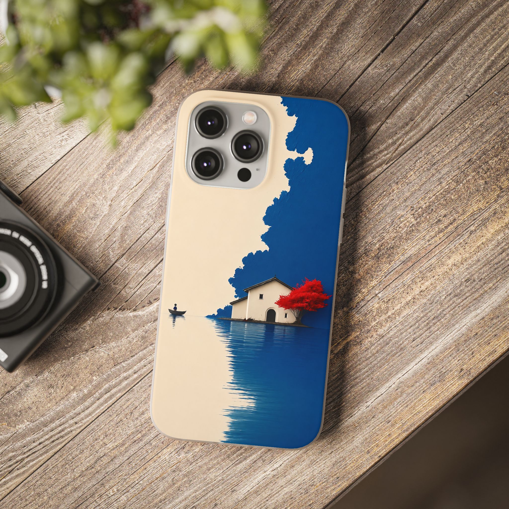 Spigen pro Luxury Artistic Lake House Scenic Printed Transparent Shockproof Mobile Cover Case for Boys & Girls | New Stylish Fancy Aesthetic Designer Back Cover | Premium Protective Max Series Case 12 13 14 15 16 17