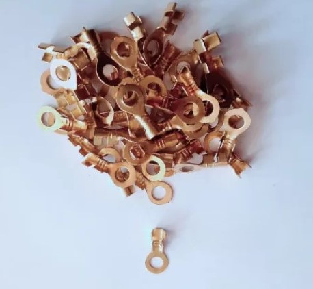 5/10/20 Pcs High-Quality 8mm Whole Thimble & Cable Lugs – Heavy-Duty Metel Copper Cooted Electrical Wire Connectors for Automotive, Industrial, and Home Wiring | Corrosion-Resistant Crimp Type Ring Terminals | Durable Eyelet Lugs for Secure Connections