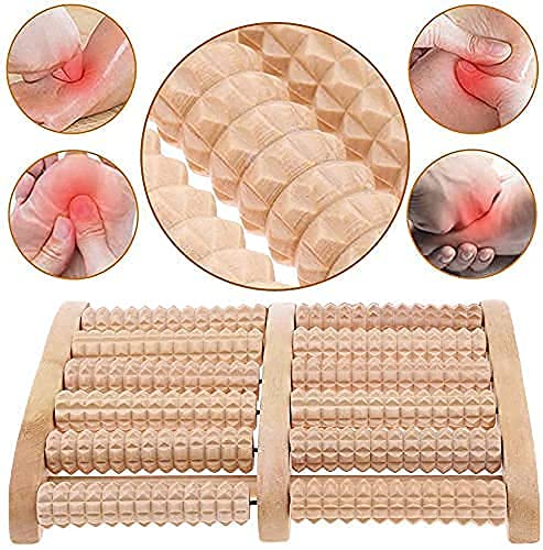 Foot Massager Roller, Home Leg Point Bead Roller Massager, Heel Foot Arch Pain Reflexology Massager, Yoga Fitness Training Muscle Relaxation Therapy Massager, Powerful Natural Stone Acupoint Foot Massager