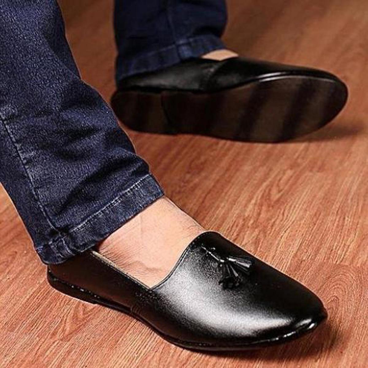 Black Leather Loafers For Men