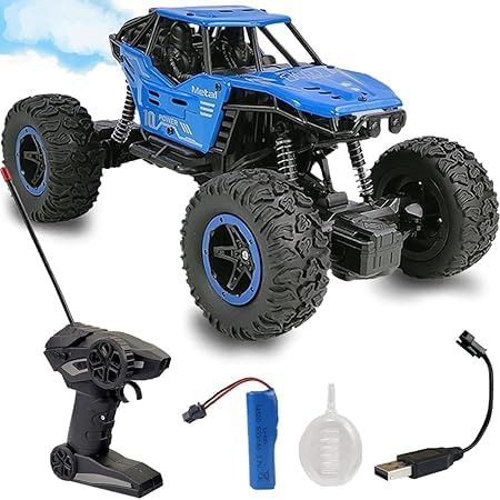 Smoke Rock Crawler Electric RC Car - Alloy Off-Road Remote Control Monster Truck with Booster Spray, Rechargeable Battery, 4WD, Gun Controller, High-Speed Drift Stunt Vehicle for Kids & Adults