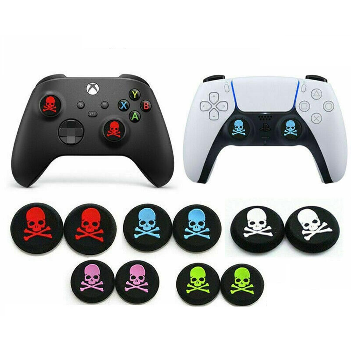 Pack of 2pcs Skull Controller Analog Thumb Stick Grips for PS5 PS4 Xbox Series X S