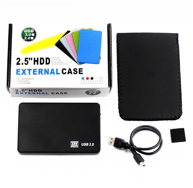 USB 2.0 SATA External 2.5 inch HDD SDD Hard Drive Enclosure Disk Case Box For PC LAPTOP