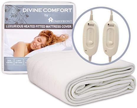 Homefront Premium Electric Blanket Fully Heated Under Blanket with  Elasticated Skirt Double Size Dual Control - 137 x 193cm (Imported from UK)