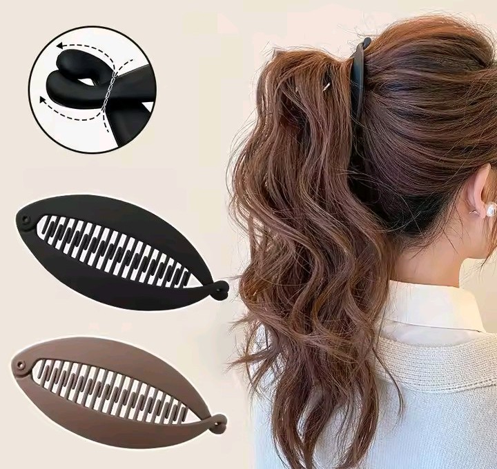 2Pc Matte Fish Shape Hair Claw Clips Ponytail Holder Hair Jewelry Twist Banana Barrettes Hairpins Hair Accessories For Women Clamp