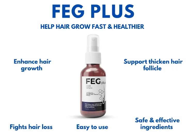 FEG PLUS Hair Growth SERUM and SPRAY 50ml For Men and Women, Hair & Beard Growth Oil
