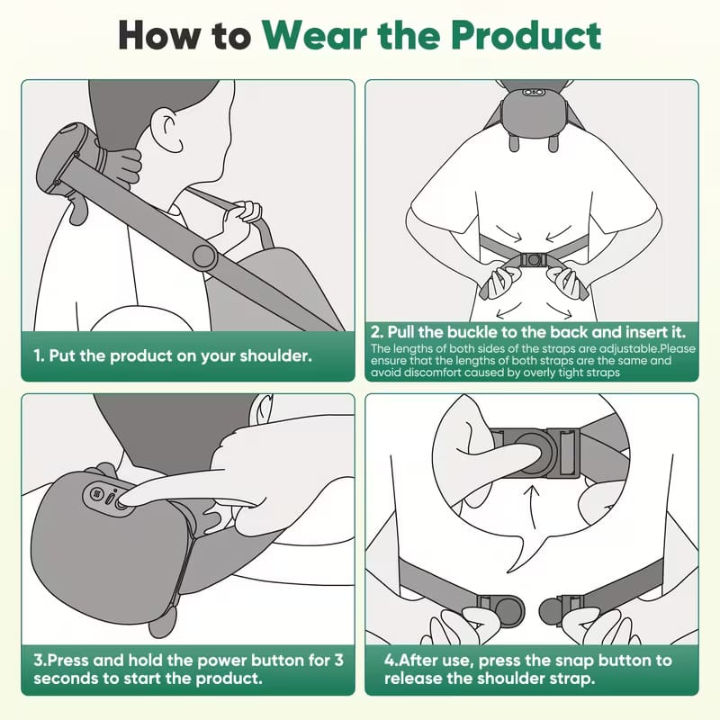 Portable Neck and shoulder Massager  Deep Kneading Shoulder Massage Device for Home, Office & Travel Shiatsu Neck & Shoulder Massager with Heat  Wearable Deep Tissue Massage Pillow for Pain Relief